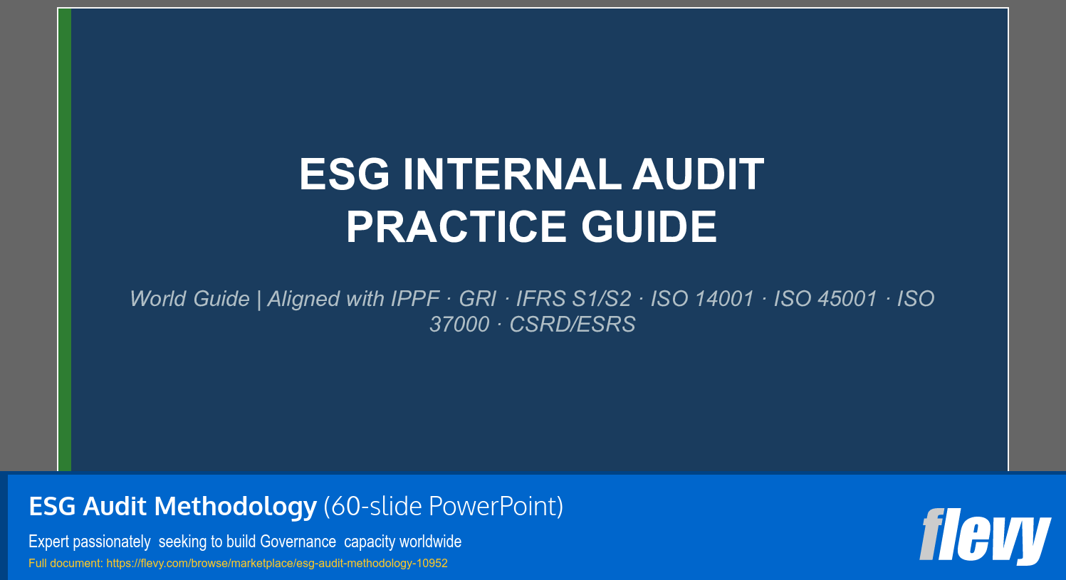 ESG Audit Methodology (60-slide PPT PowerPoint presentation slide deck (PPTX)) Preview Image