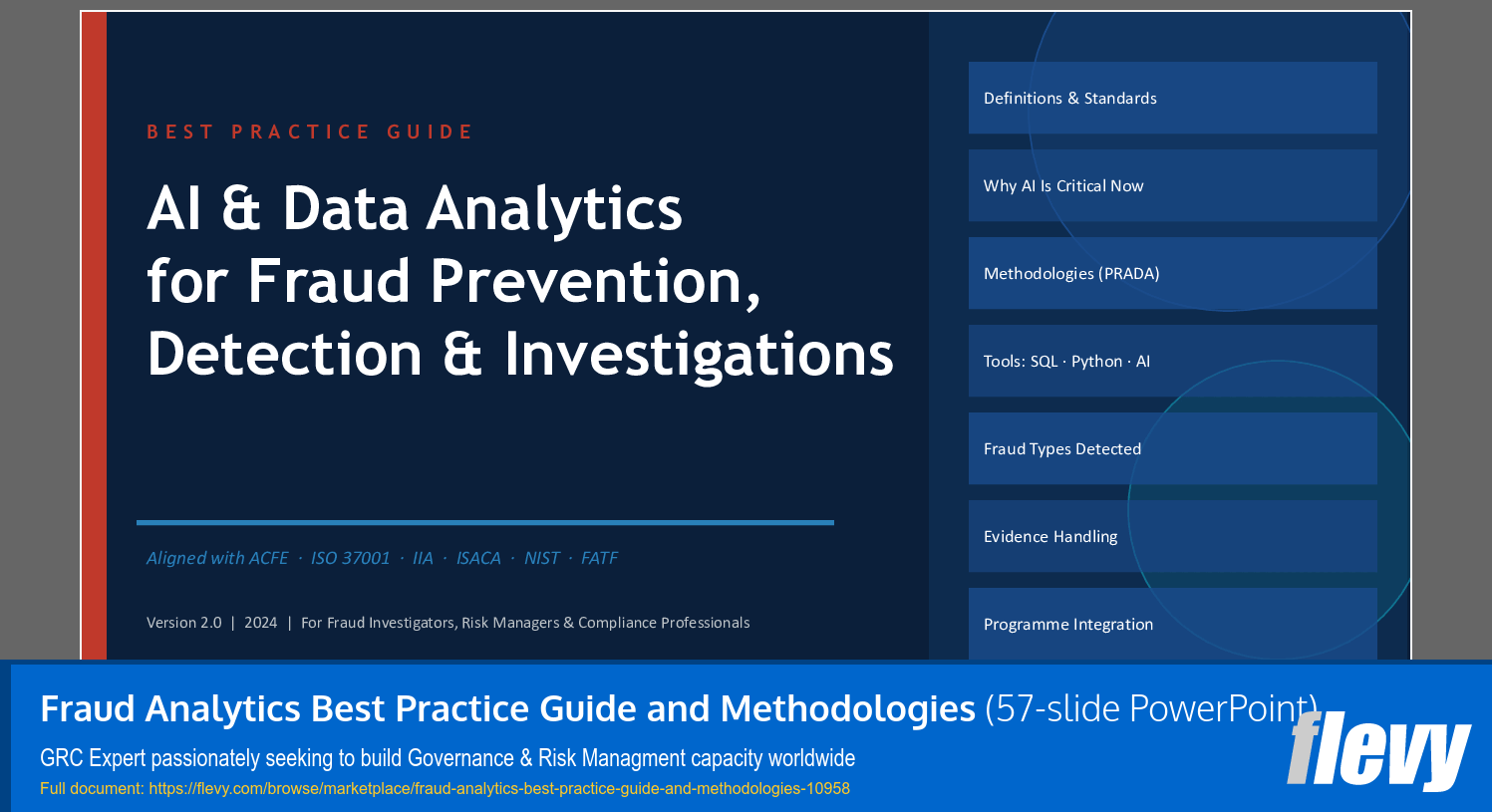 Fraud Analytics Best Practice Guide and Methodologies (57-slide PPT PowerPoint presentation slide deck (PPTX)) Preview Image