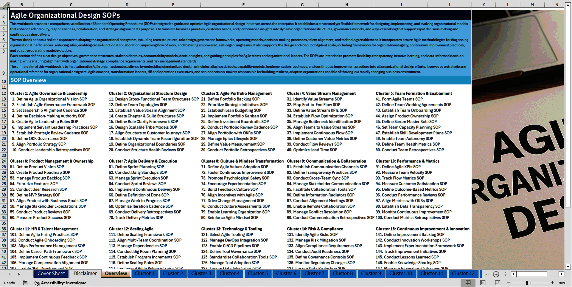100+ Agile Organizational Design SOPs (Excel template (XLSX)) Preview Image