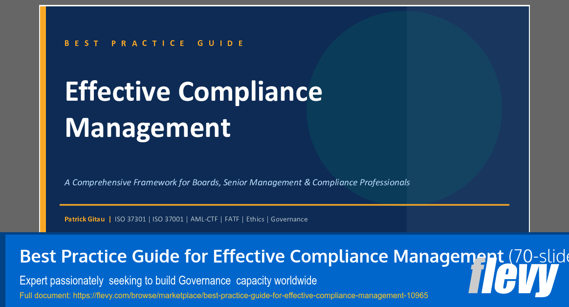 Best Practice Guide for Effective Compliance Management (70-slide PPT PowerPoint presentation slide deck (PPTX)) Preview Image