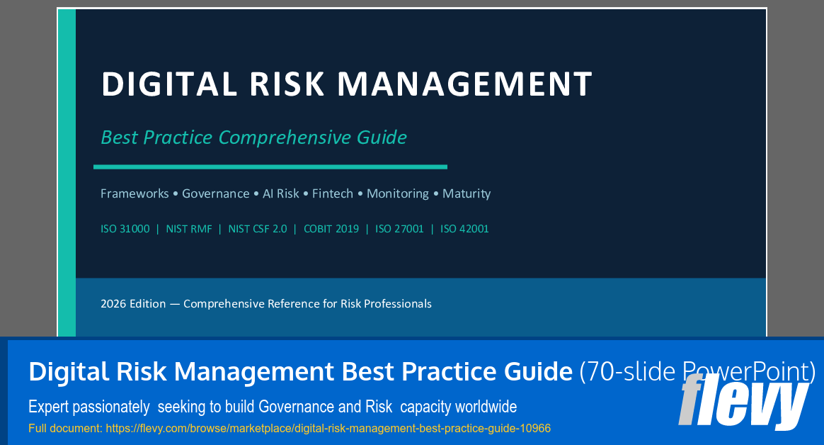 Digital Risk Management Best Practice Guide (70-slide PPT PowerPoint presentation slide deck (PPTX)) Preview Image