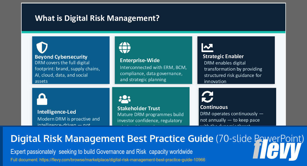 Digital Risk Management Best Practice Guide (70-slide PPT PowerPoint presentation slide deck (PPTX)) Preview Image