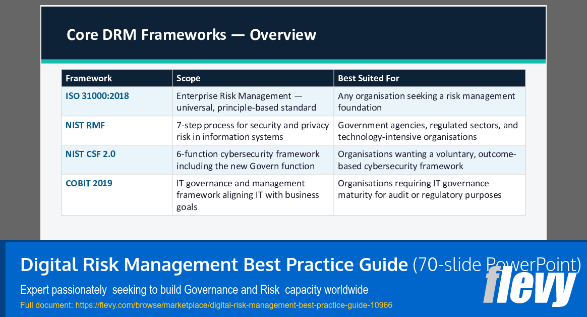 Digital Risk Management Best Practice Guide (70-slide PPT PowerPoint presentation slide deck (PPTX)) Preview Image
