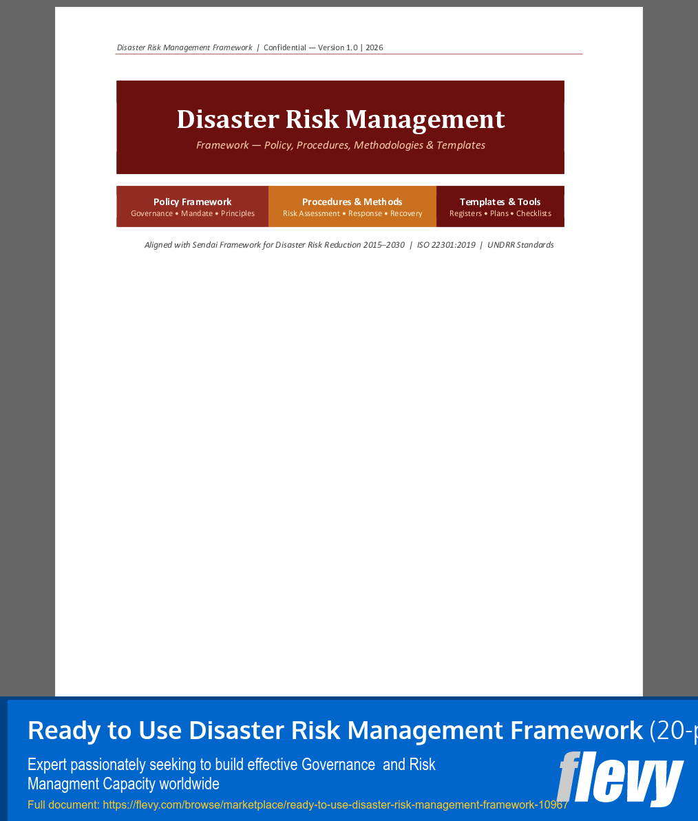 Ready to Use Disaster Risk Management Framework (20-page Word document) Preview Image
