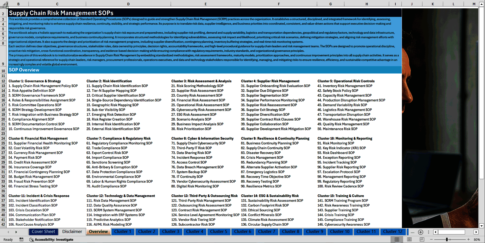 100+ Supply Chain Risk Management (SCRM) SOPs (Excel template (XLSX)) Preview Image