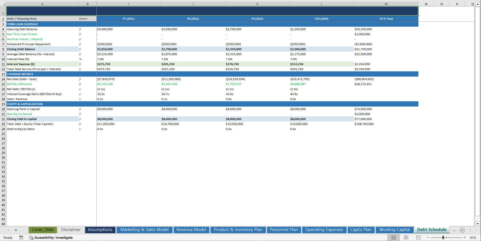 Direct-to-Consumer (D2C) Business 10-Year Financial Model (Excel template (XLSX)) Preview Image