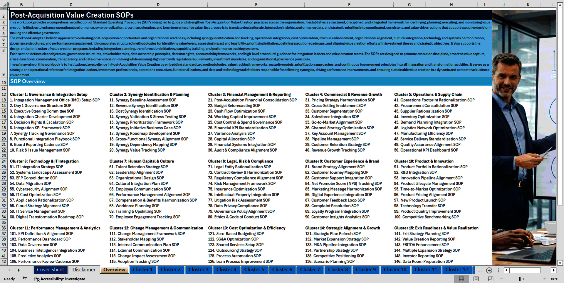 100+ Post-Acquisition Value Creation SOPs (Excel template (XLSX)) Preview Image