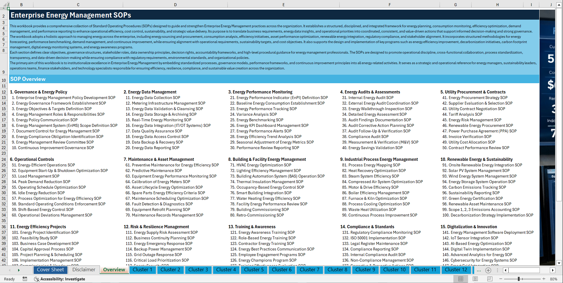 100+ Enterprise Energy Management SOPs (Excel template (XLSX)) Preview Image