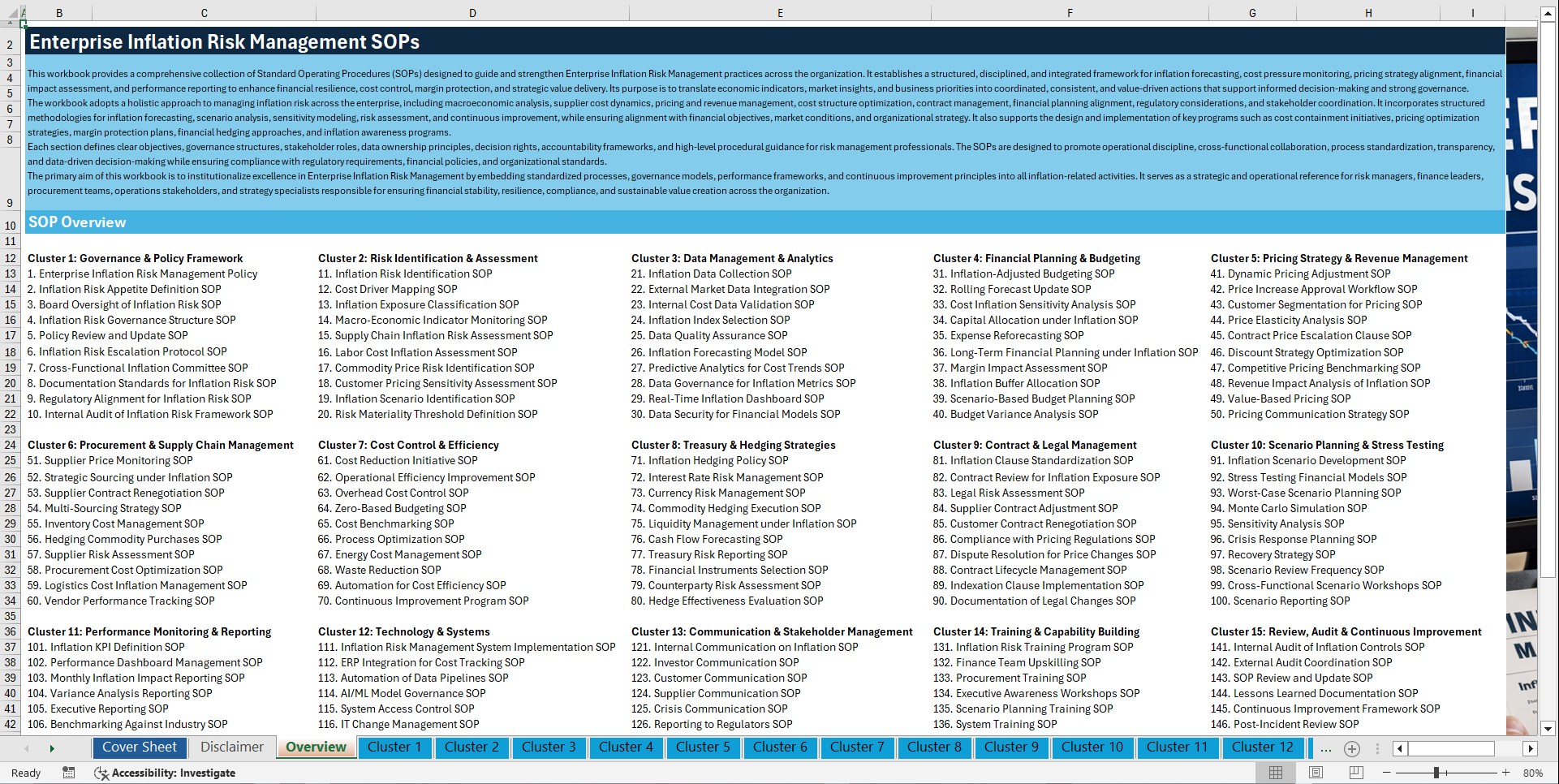 100+ Enterprise Inflation Risk Management SOPs (Excel template (XLSX)) Preview Image