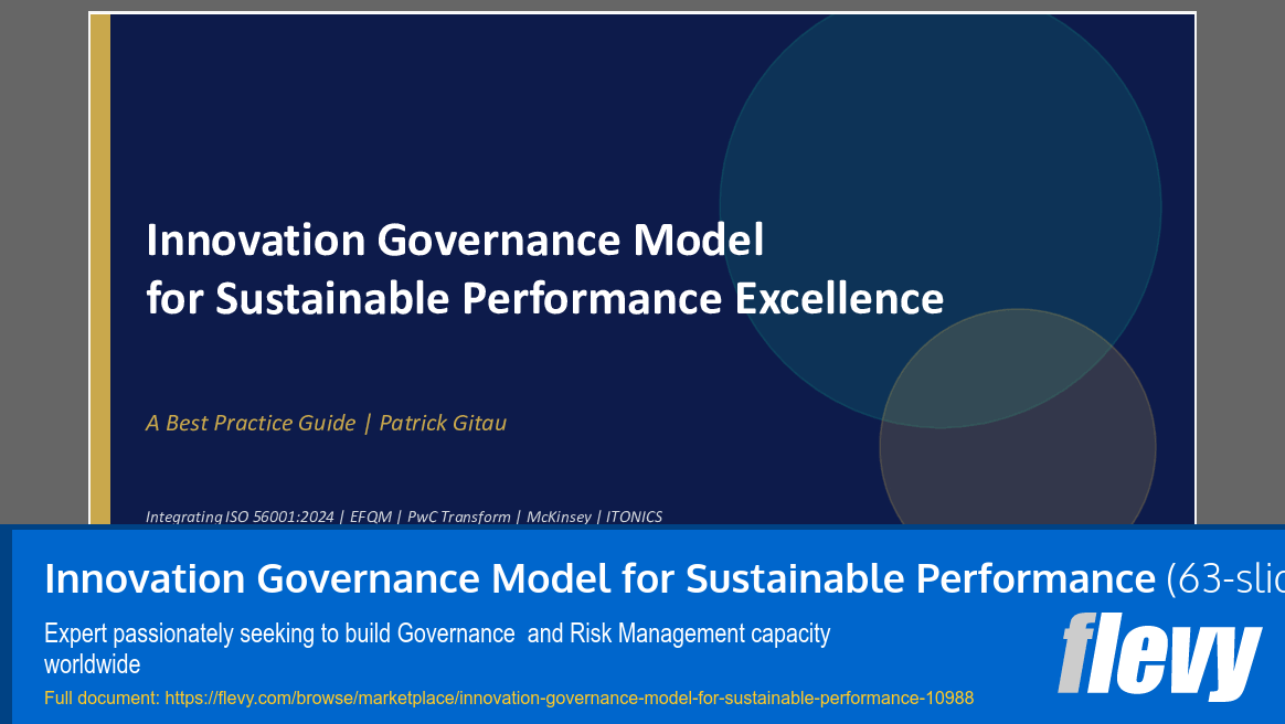 Innovation Governance Model for Sustainable Performance (63-slide PPT PowerPoint presentation slide deck (PPTX)) Preview Image