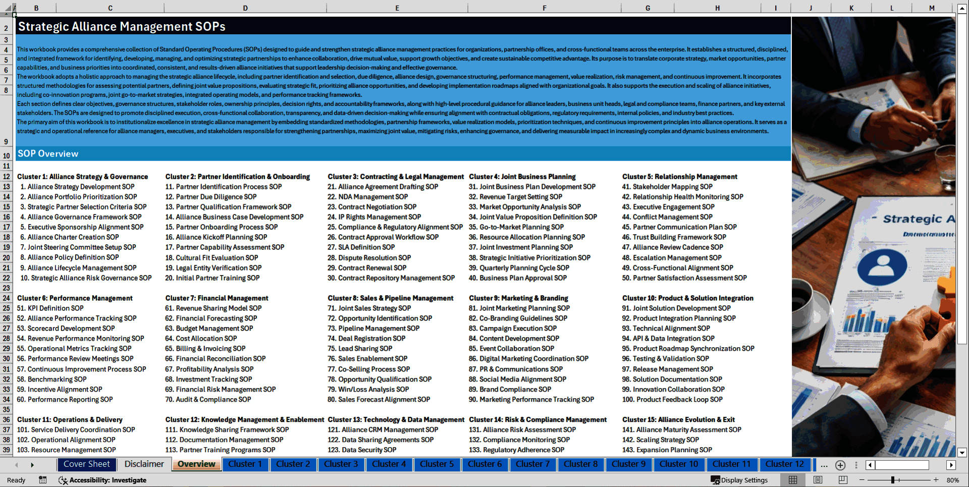 100+ Strategic Alliance Management SOPs (Excel template (XLSX)) Preview Image