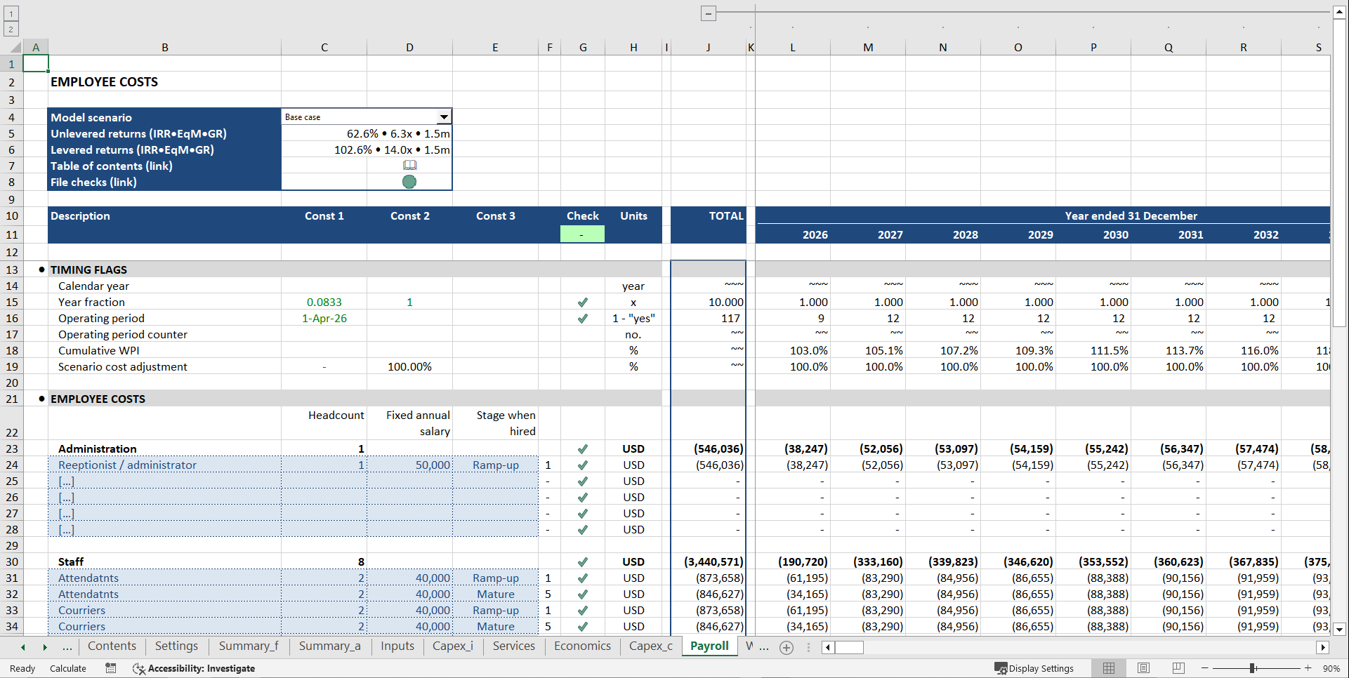 Laundromat Financial Model (Excel template (XLSX)) Preview Image