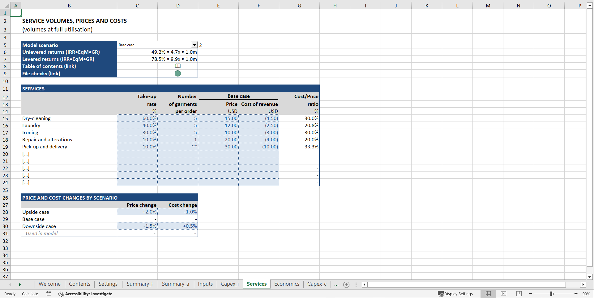 Dry-Cleaning Financial Model (Excel template (XLSX)) Preview Image