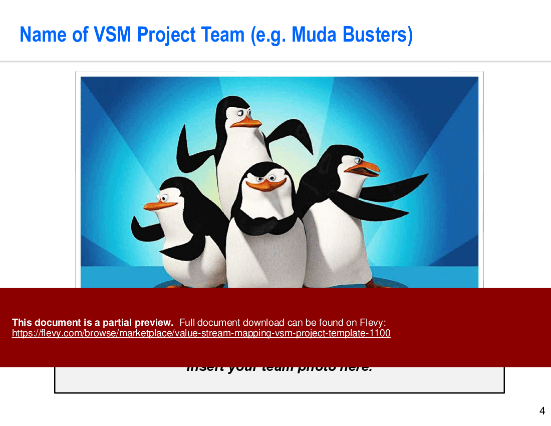 Value Stream Mapping (VSM) Project Template (63-slide PPT PowerPoint presentation (PPTX)) Preview Image
