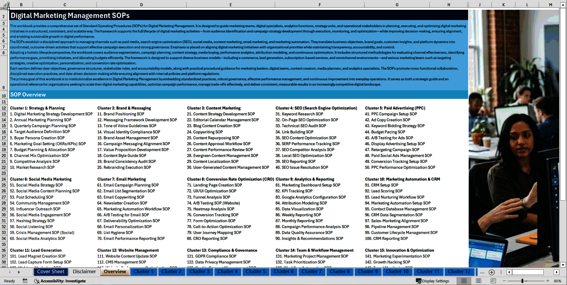 100+ Digital Marketing Management SOPs (Excel template (XLSX)) Preview Image