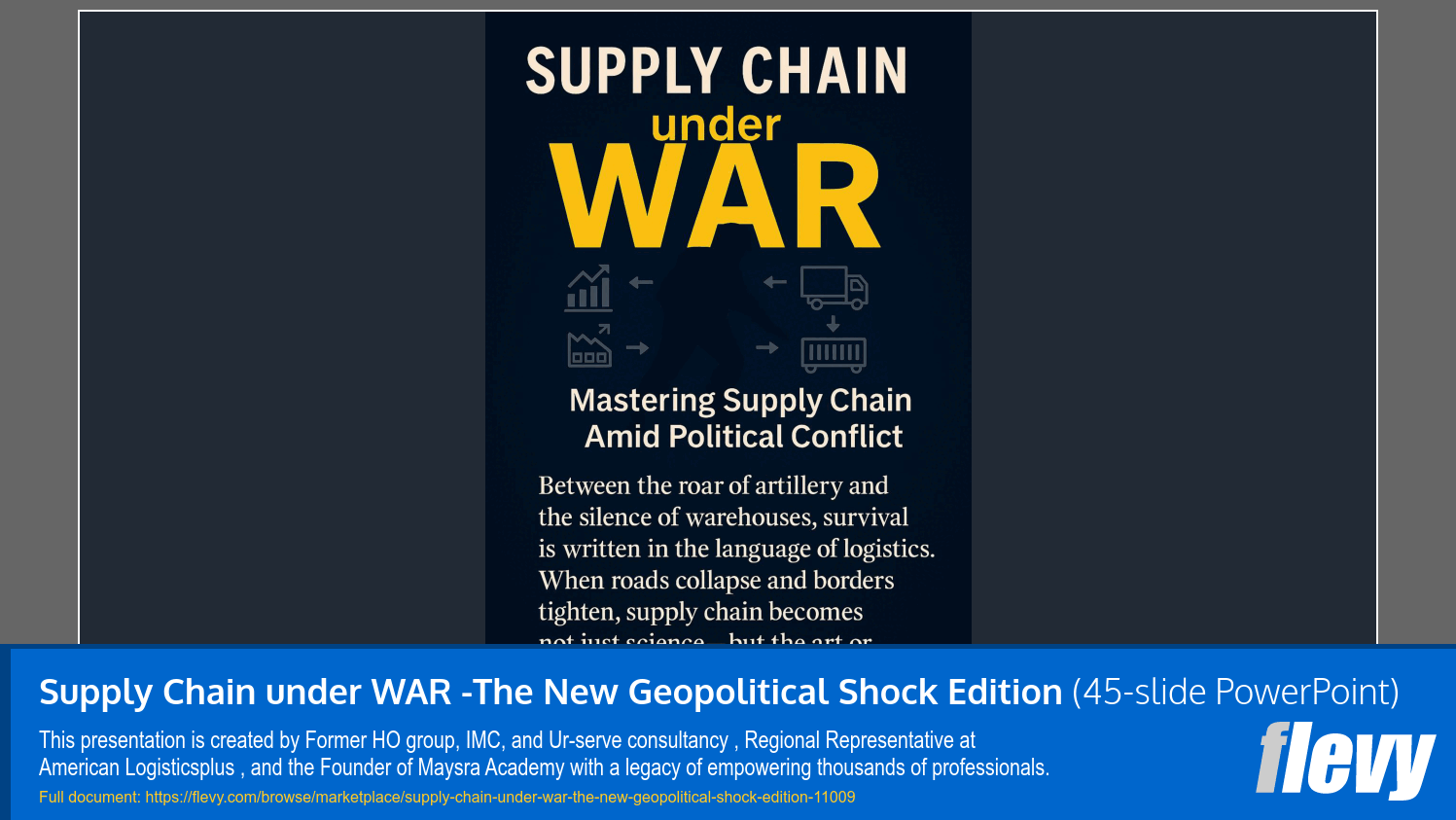 Supply Chain under War - New Geopolitical Shock Edition (45-slide PPT PowerPoint presentation slide deck (PPTX)) Preview Image