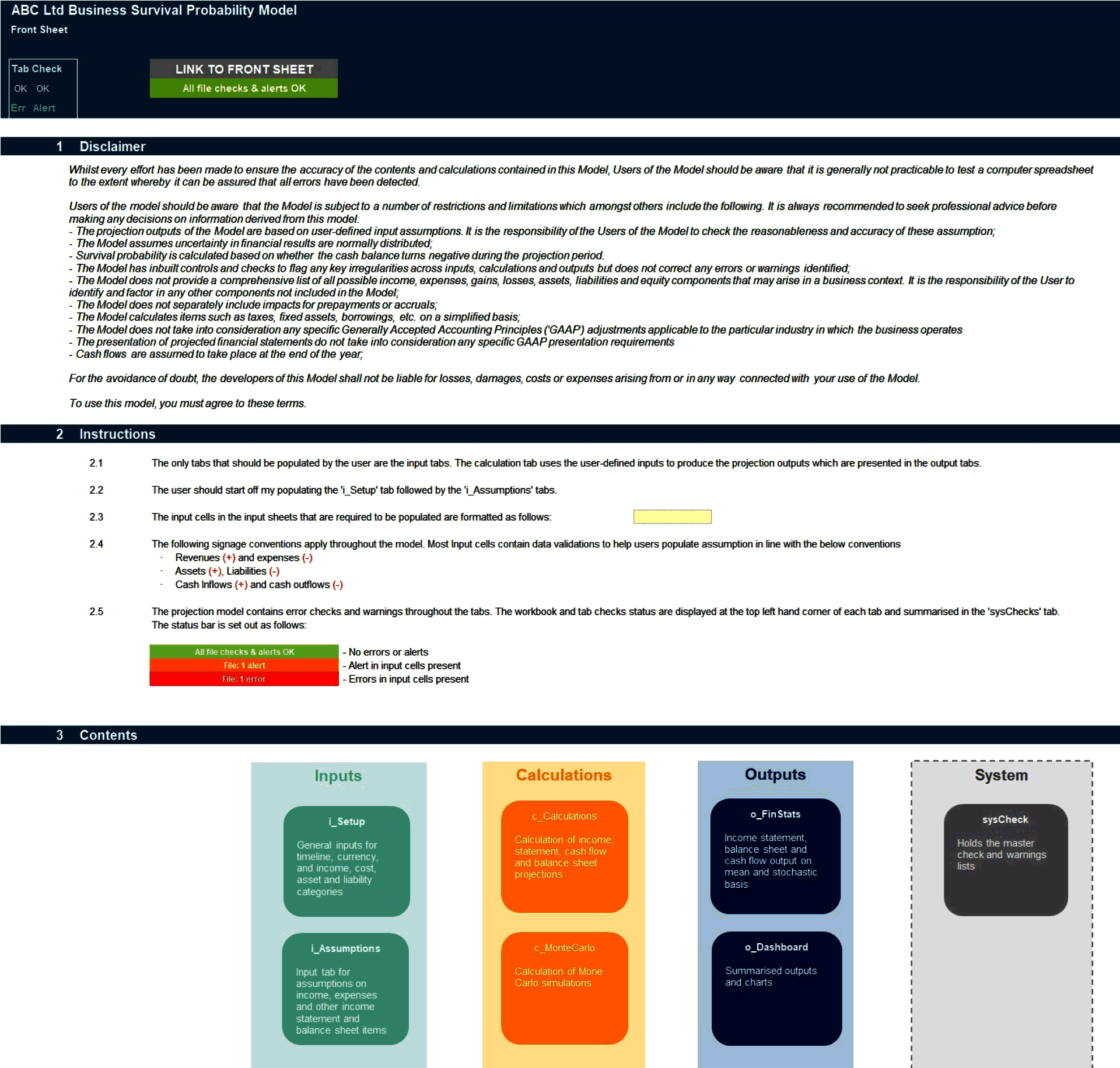 Business Survival Probability Financial Model (Excel template (XLSX)) Preview Image