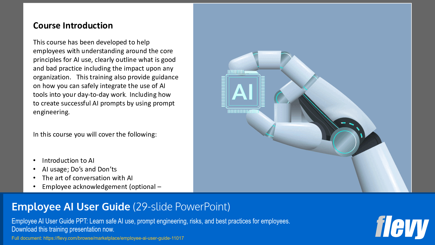Employee AI User Guide (29-slide PPT PowerPoint presentation slide deck (PPTX)) Preview Image