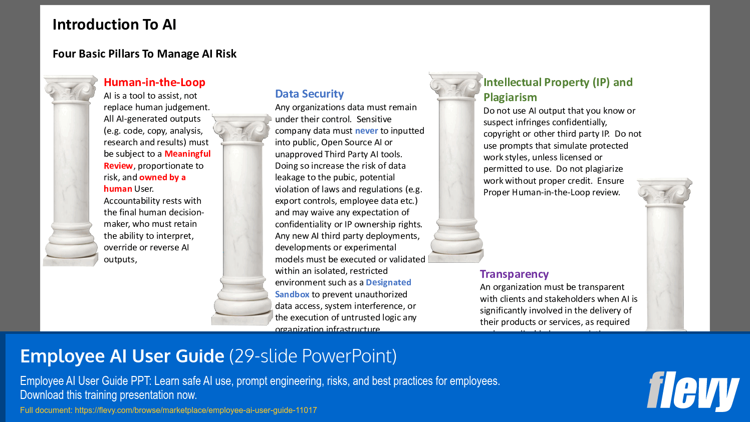 Employee AI User Guide (29-slide PPT PowerPoint presentation slide deck (PPTX)) Preview Image