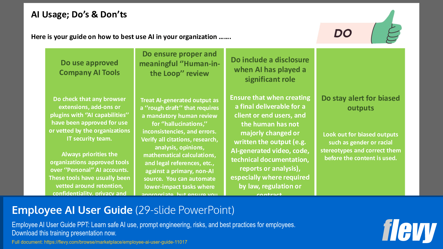 Employee AI User Guide (29-slide PPT PowerPoint presentation slide deck (PPTX)) Preview Image