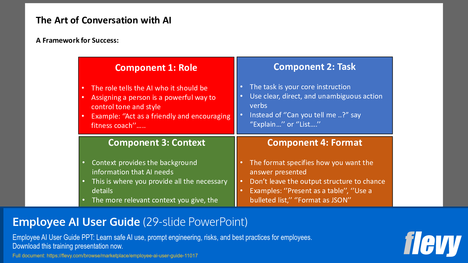 Employee AI User Guide (29-slide PPT PowerPoint presentation slide deck (PPTX)) Preview Image