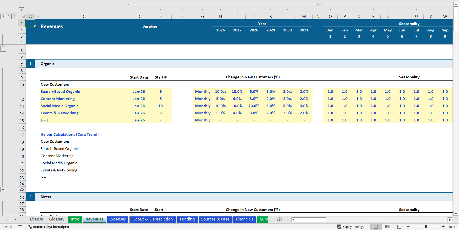 Investor-Ready Ecommerce Financial Model (Excel template (XLSX)) Preview Image