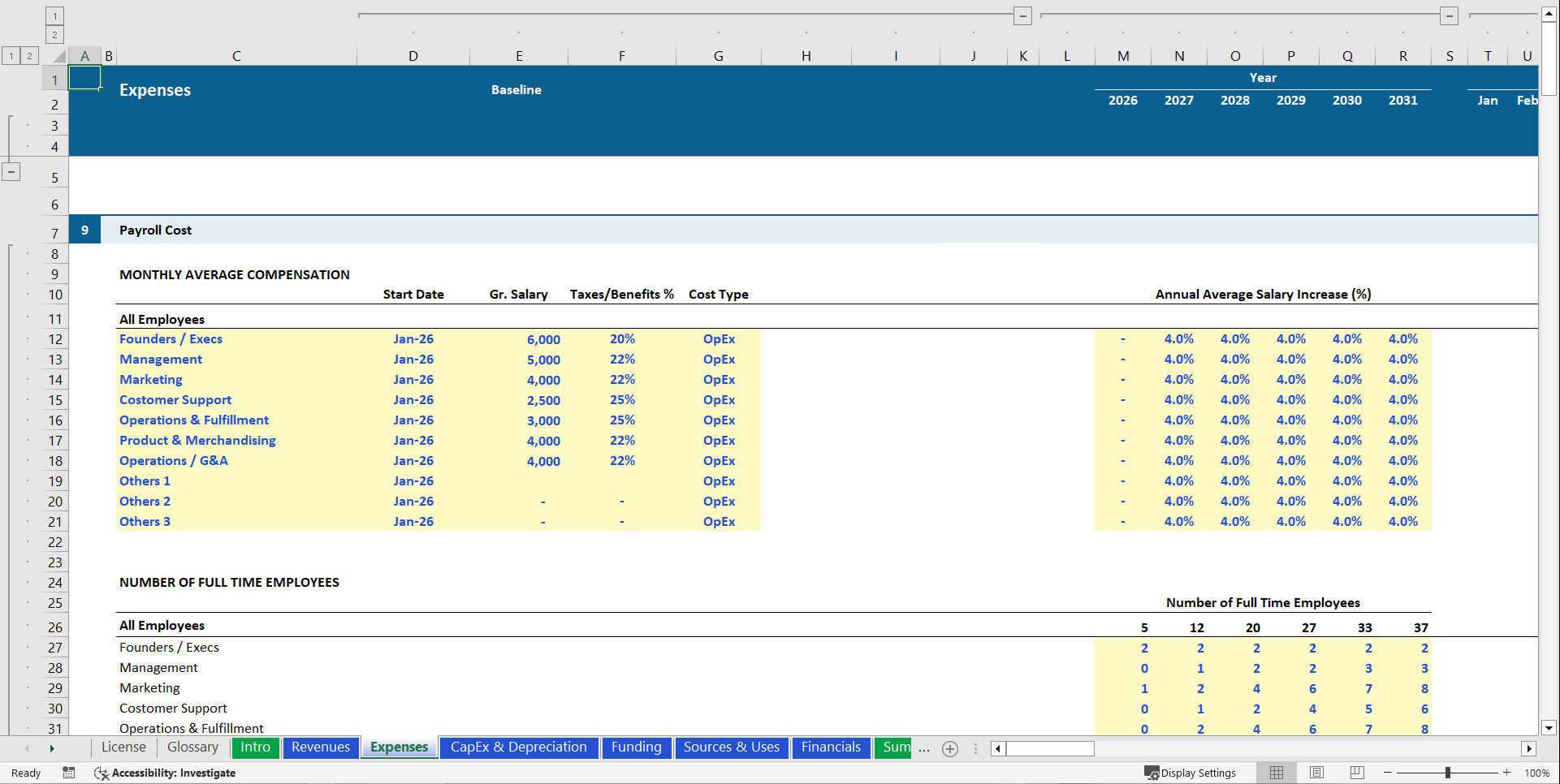 Investor-Ready Ecommerce Financial Model (Excel template (XLSX)) Preview Image
