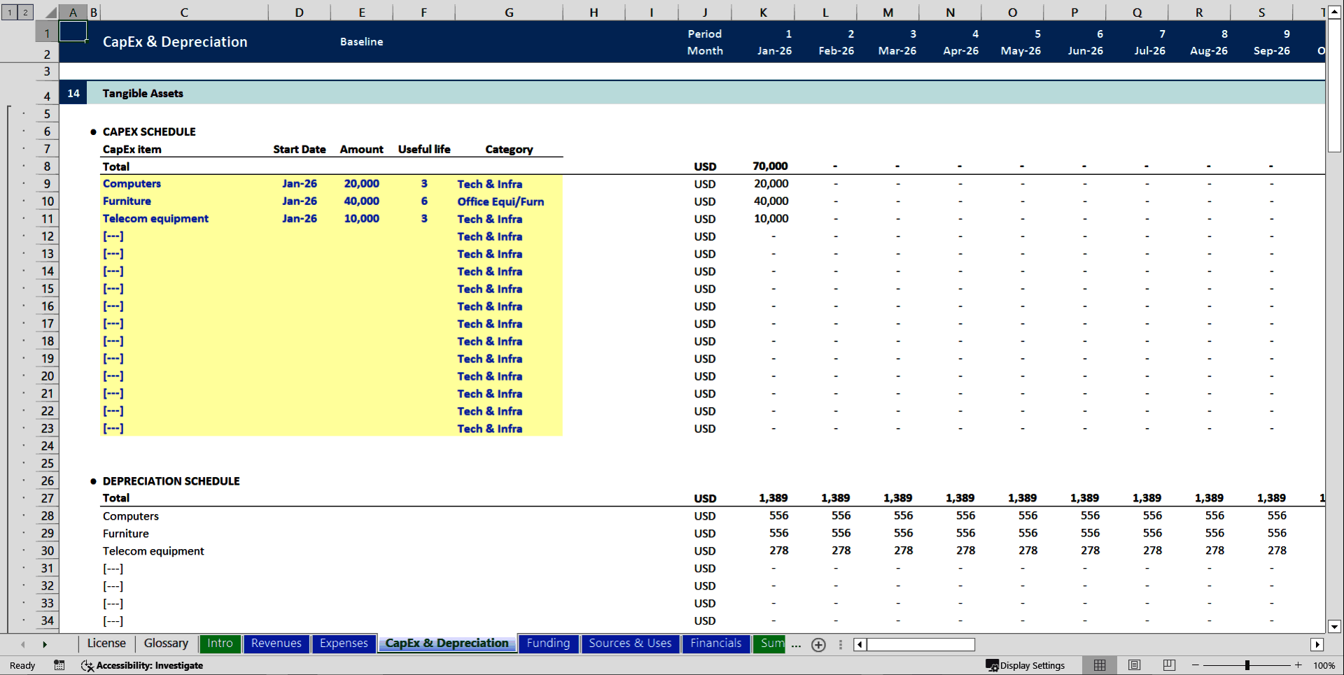 Investor-Ready Ecommerce Financial Model (Excel template (XLSX)) Preview Image