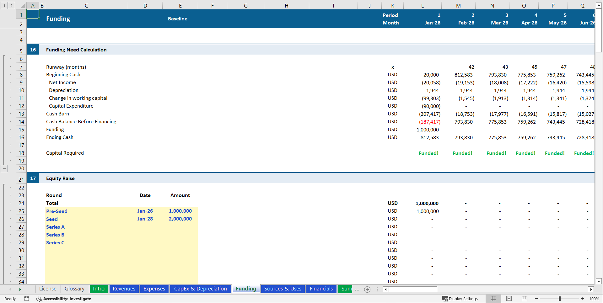 Investor-Ready Ecommerce Financial Model (Excel template (XLSX)) Preview Image