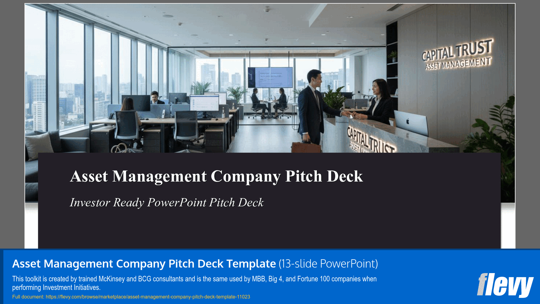 Asset Management Company Pitch Deck Template (13-slide PPT PowerPoint presentation slide deck (PPTX)) Preview Image