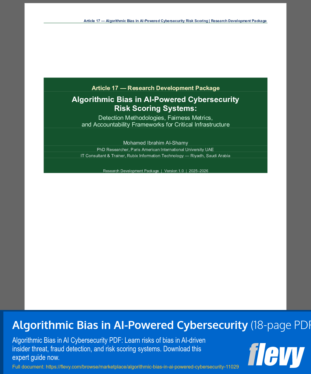 Algorithmic Bias in AI-Powered Cybersecurity (18-page PDF document) Preview Image