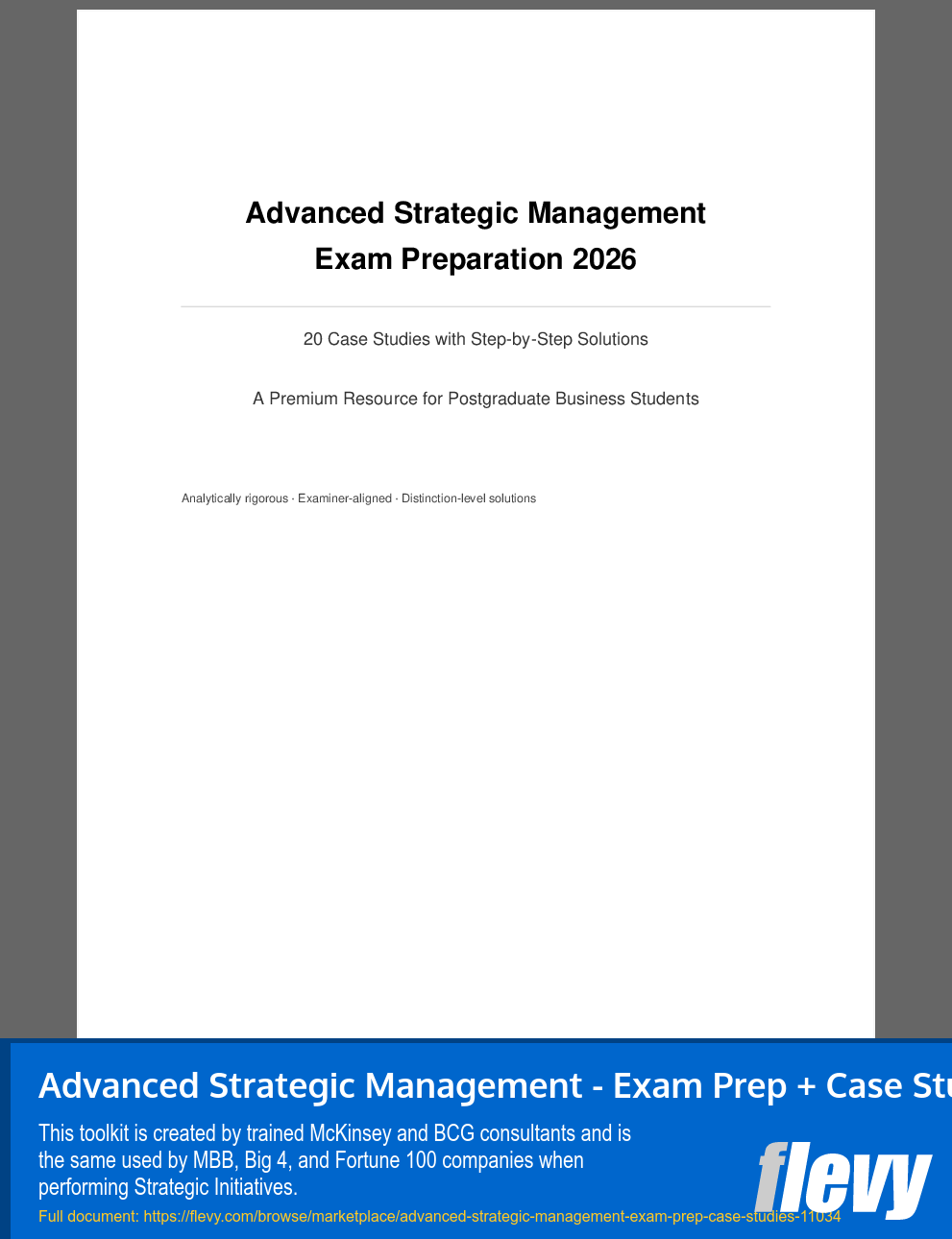 Advanced Strategic Management - Exam Prep + Case Studies (90-page PDF document) Preview Image