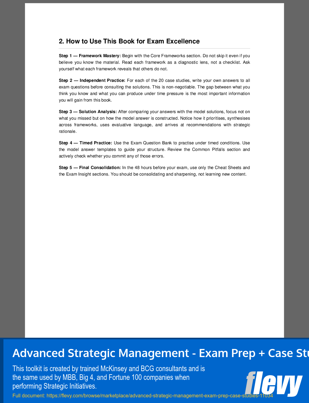 Advanced Strategic Management - Exam Prep + Case Studies (90-page PDF document) Preview Image