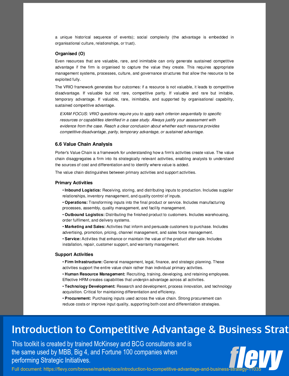 Introduction to Competitive Advantage & Business Strategy (40-page PDF document) Preview Image