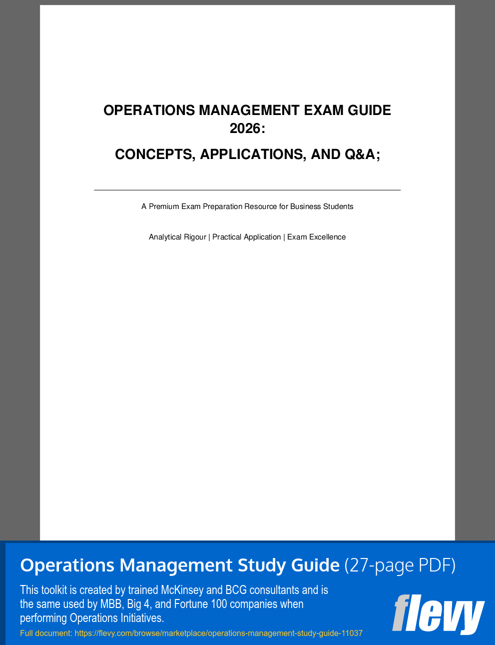 Operations Management Study Guide (27-page PDF document) Preview Image