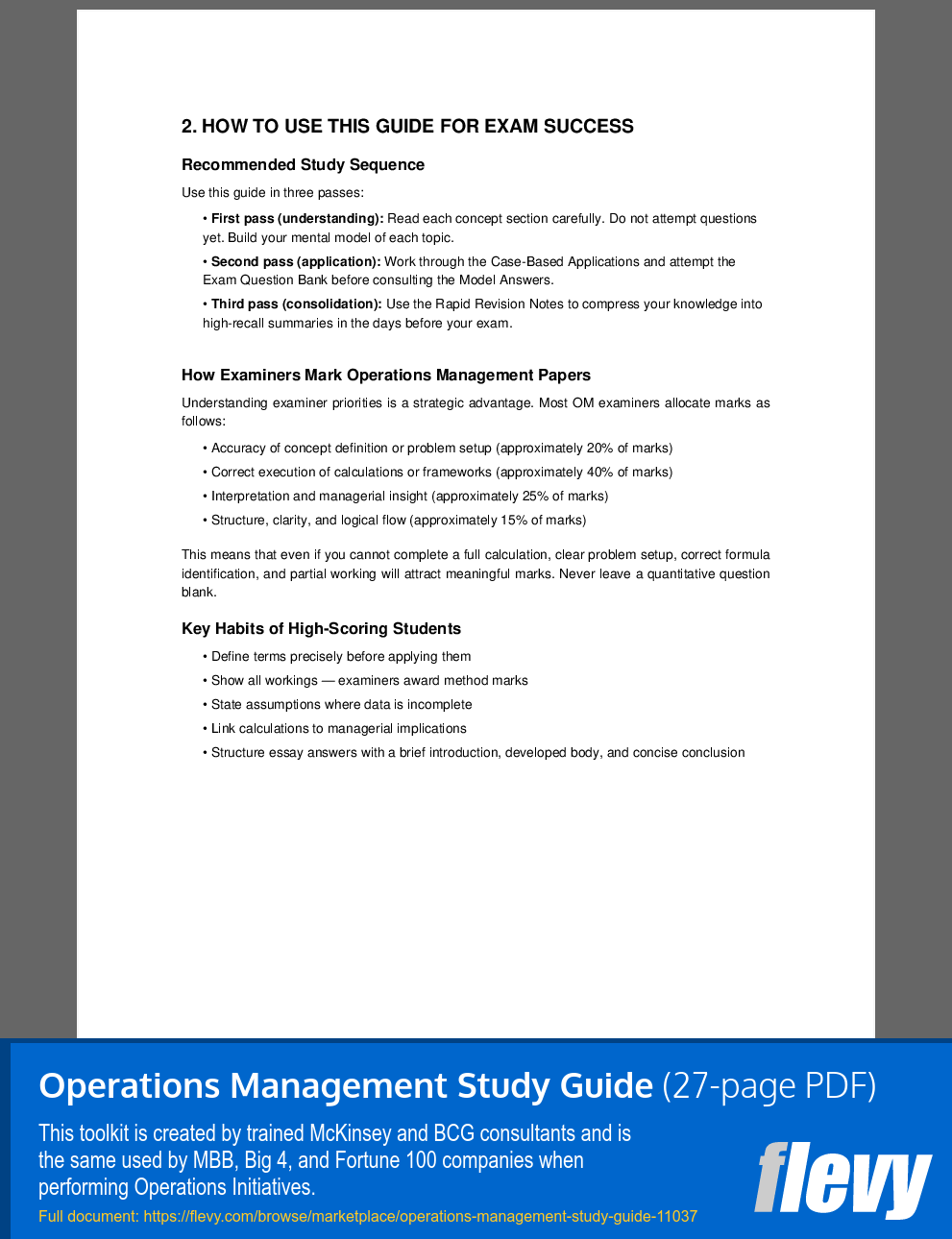 Operations Management Study Guide (27-page PDF document) Preview Image