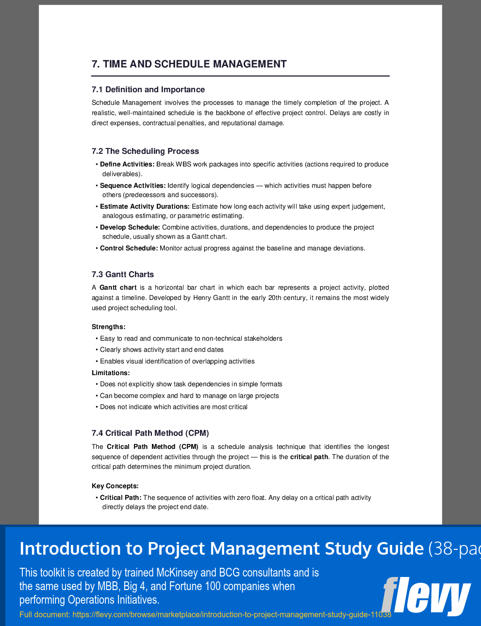 Introduction to Project Management Study Guide (38-page PDF document) Preview Image