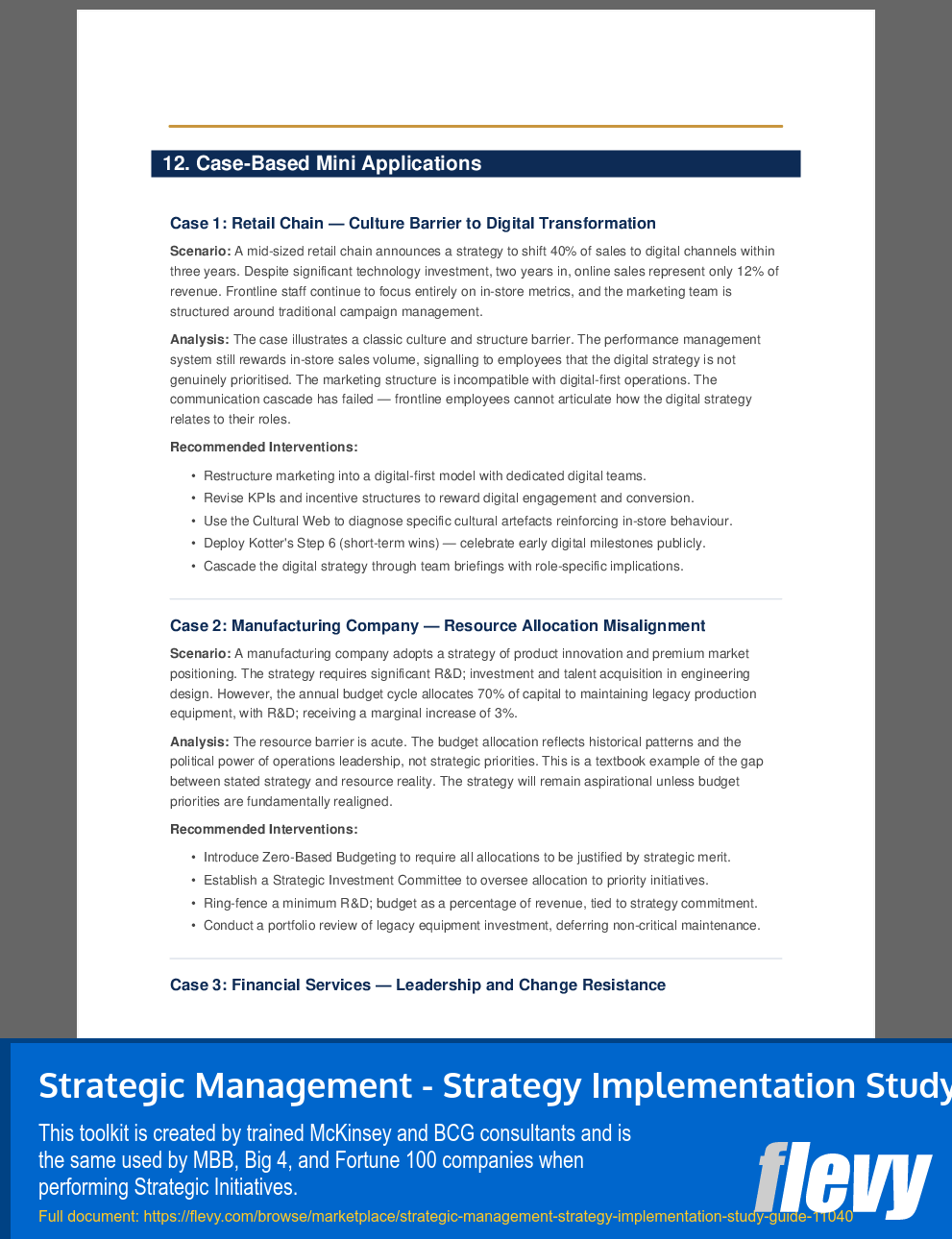 Strategic Management - Strategy Implementation Study Guide (39-page PDF document) Preview Image