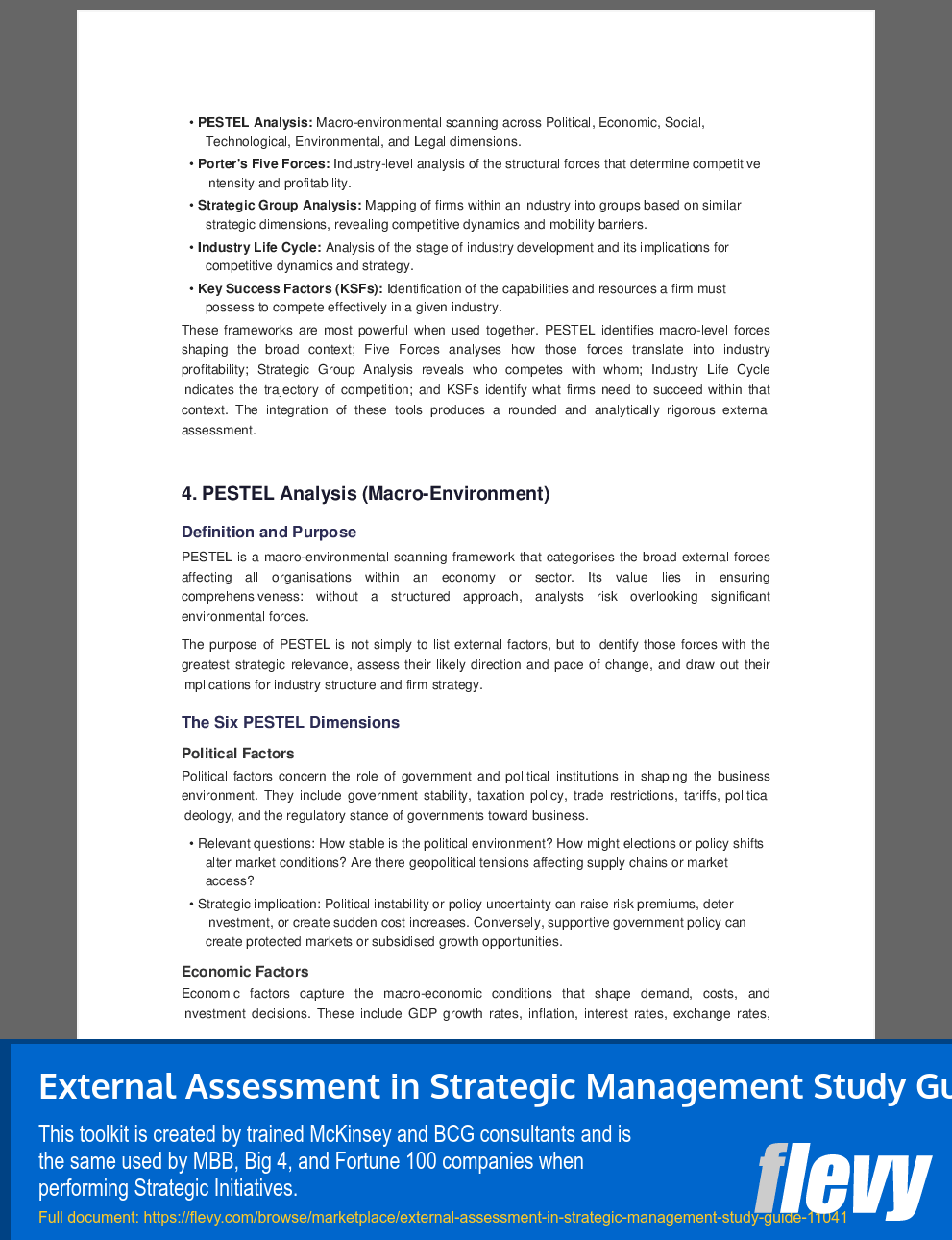 External Assessment in Strategic Management Study Guide (18-page PDF document) Preview Image
