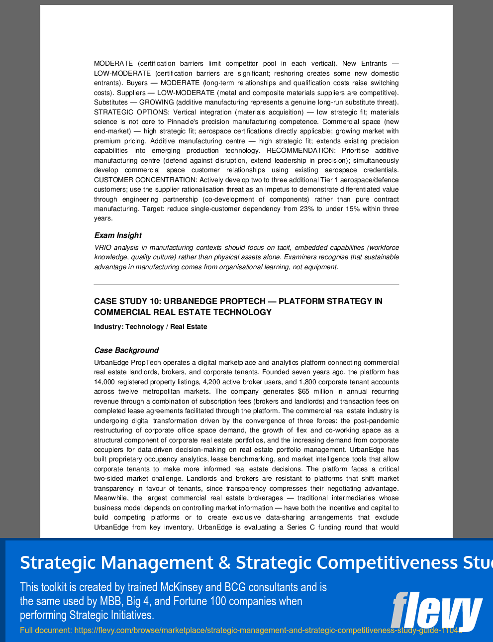 Strategic Management & Strategic Competitiveness Study Guide (56-page PDF document) Preview Image