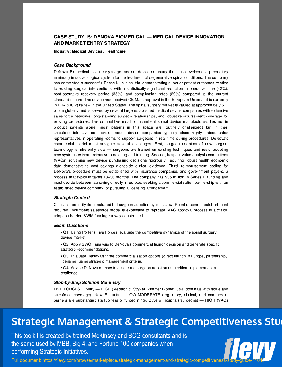Strategic Management & Strategic Competitiveness Study Guide (56-page PDF document) Preview Image