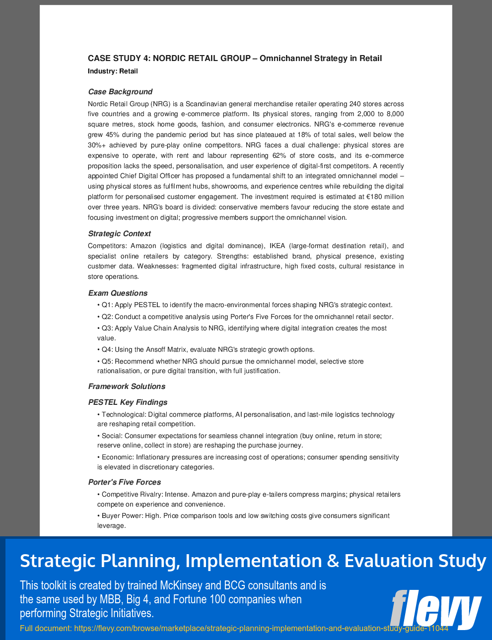 Strategic Planning, Implementation & Evaluation Study Guide (51-page PDF document) Preview Image