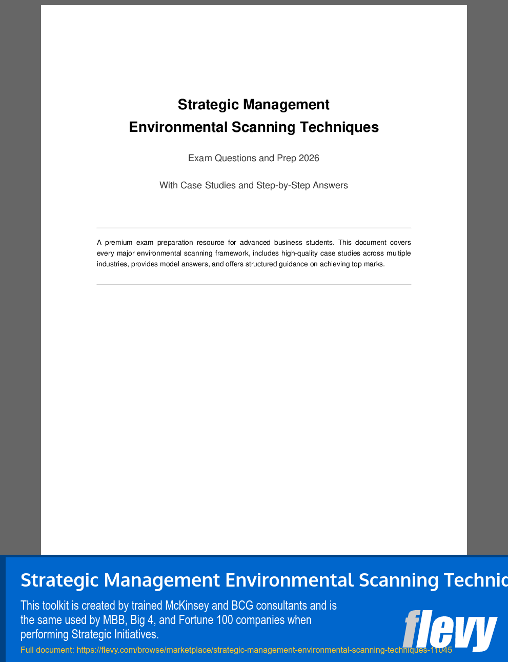 Strategic Management Environmental Scanning Techniques (34-page PDF document) Preview Image