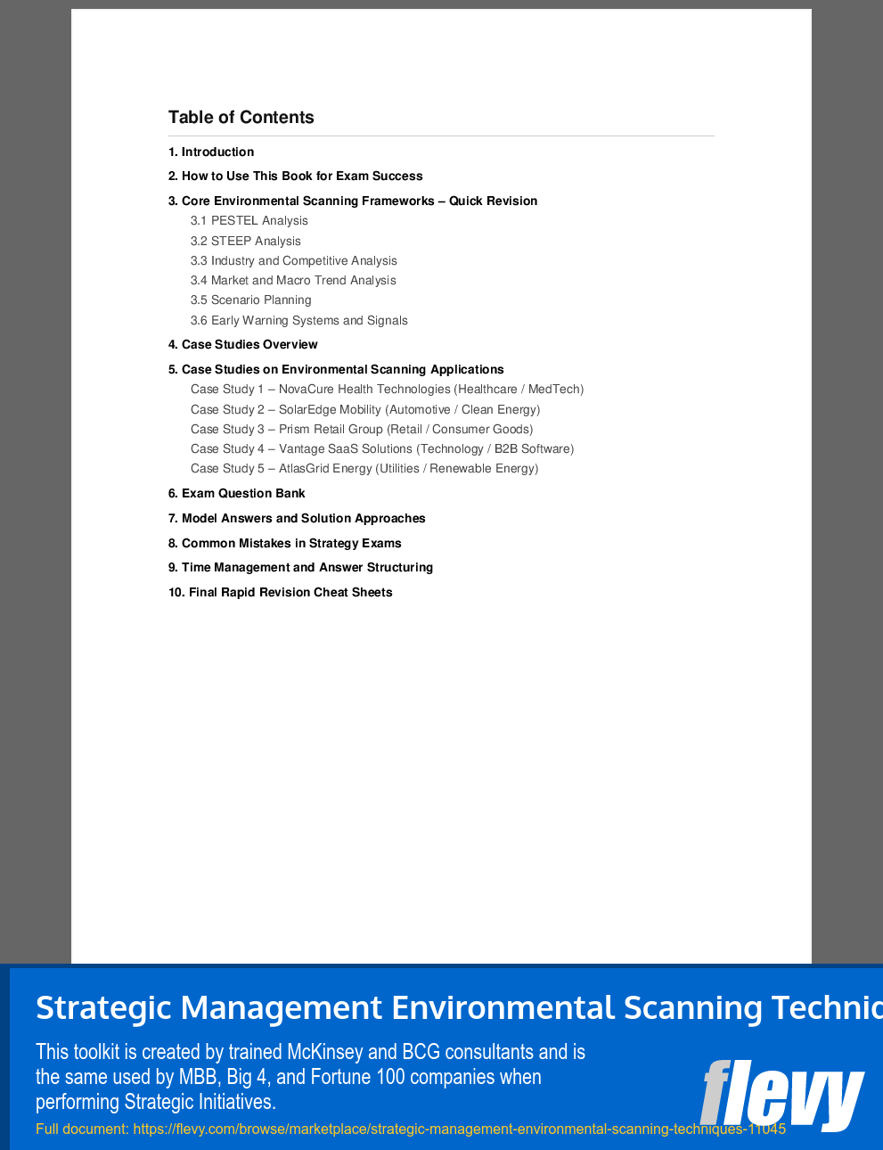 Strategic Management Environmental Scanning Techniques (34-page PDF document) Preview Image