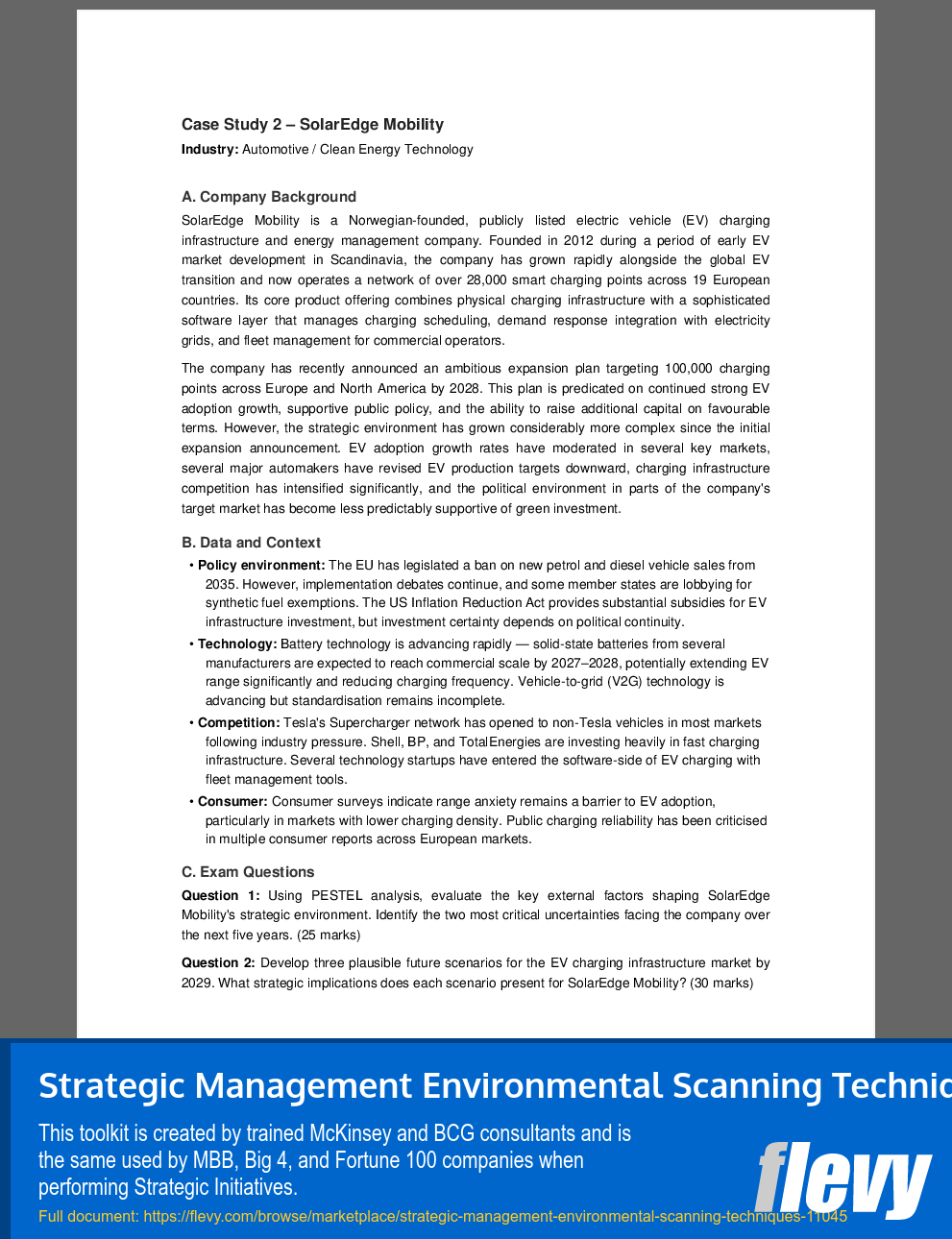 Strategic Management Environmental Scanning Techniques (34-page PDF document) Preview Image