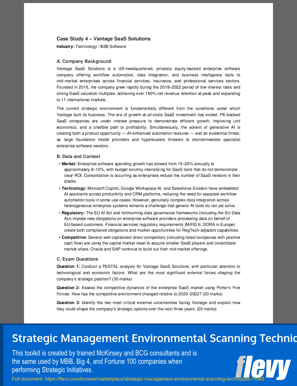 Strategic Management Environmental Scanning Techniques (34-page PDF document) Preview Image