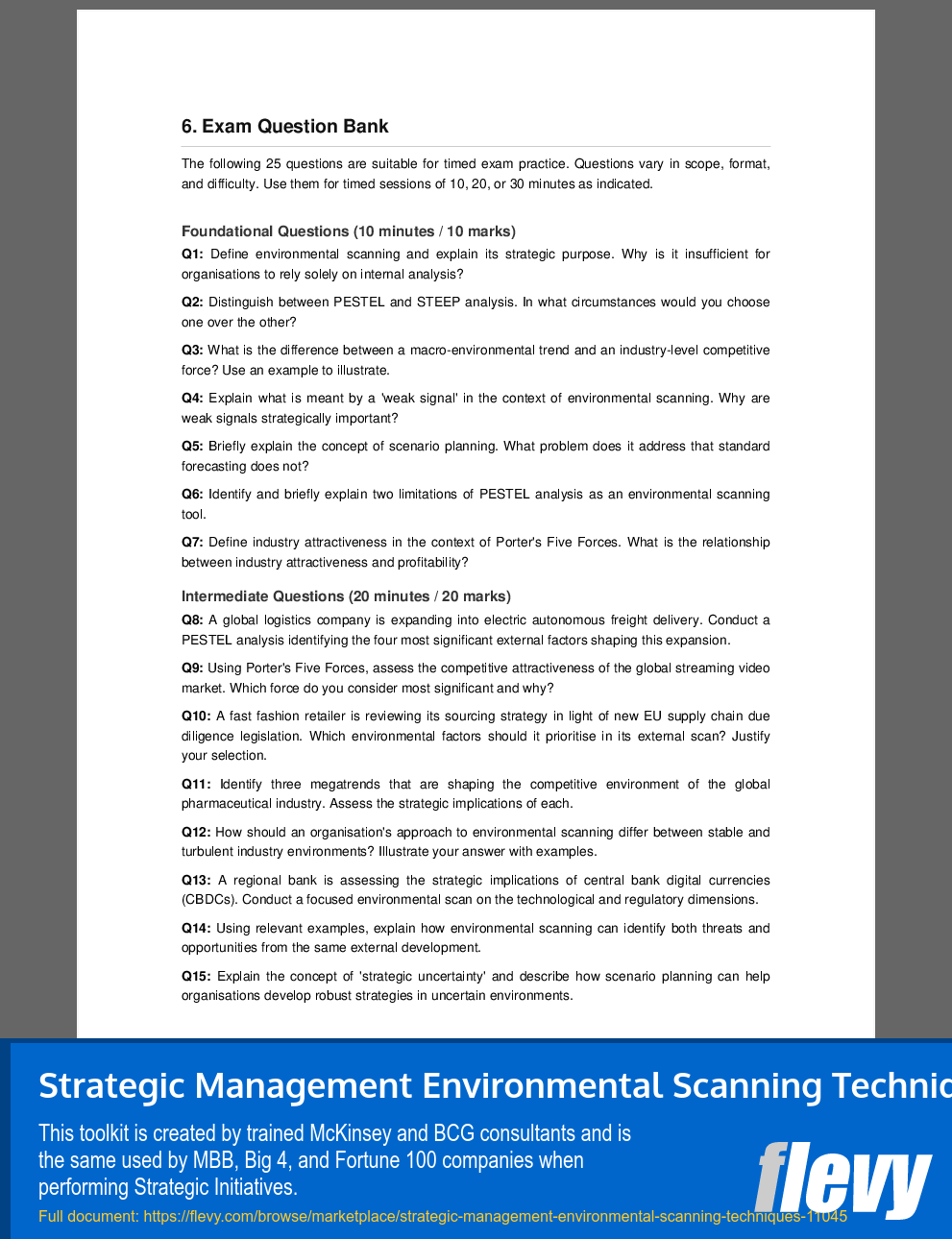 Strategic Management Environmental Scanning Techniques (34-page PDF document) Preview Image