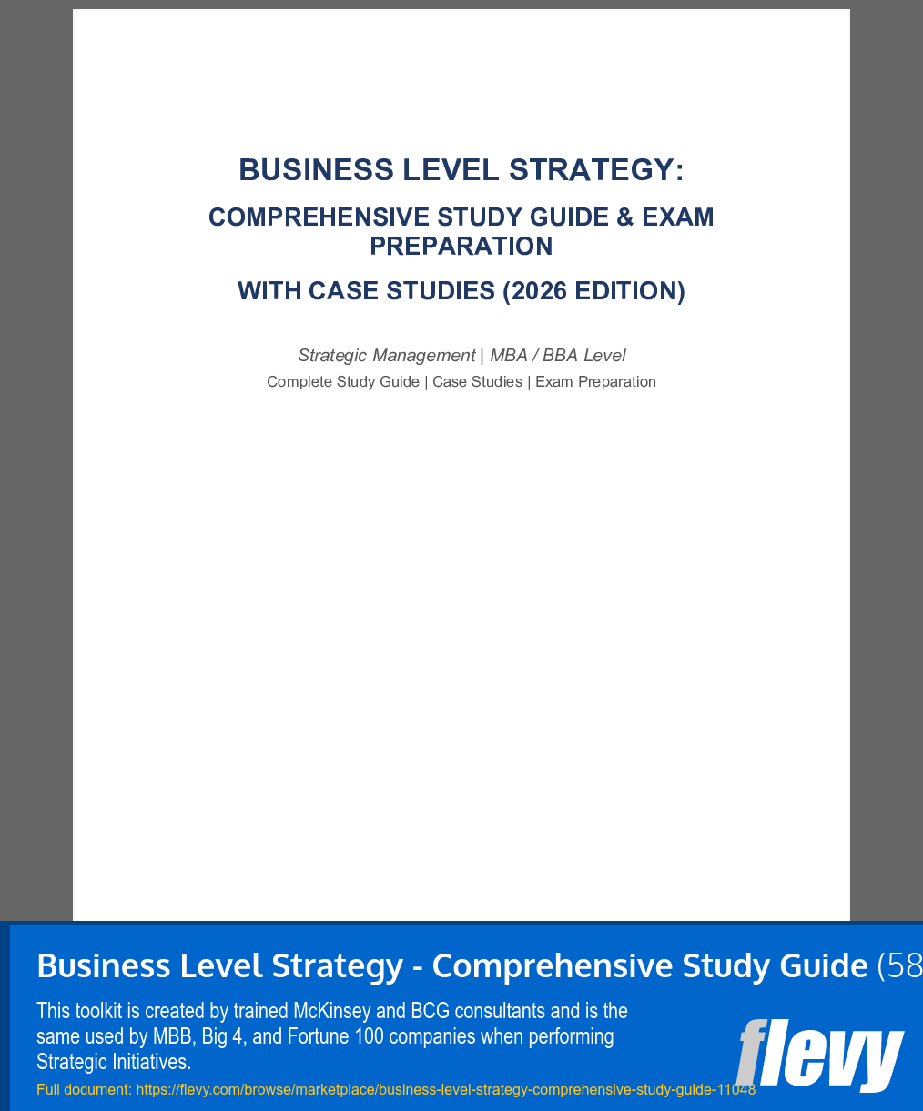 Business Level Strategy - Comprehensive Study Guide (58-page Word document) Preview Image