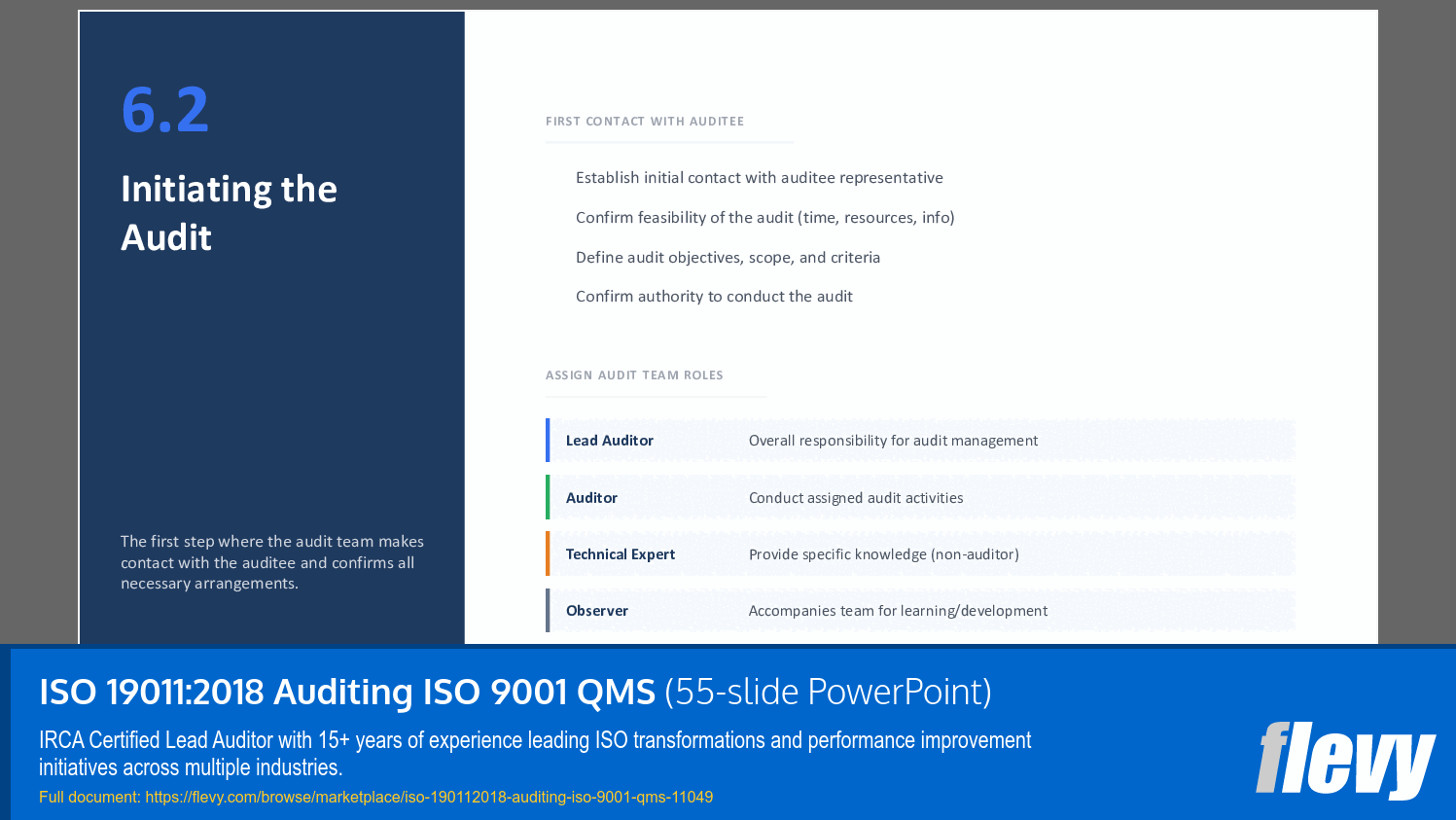 ISO 19011:2018 Auditing ISO 9001 QMS (55-slide PPT PowerPoint presentation slide deck (PPTX)) Preview Image
