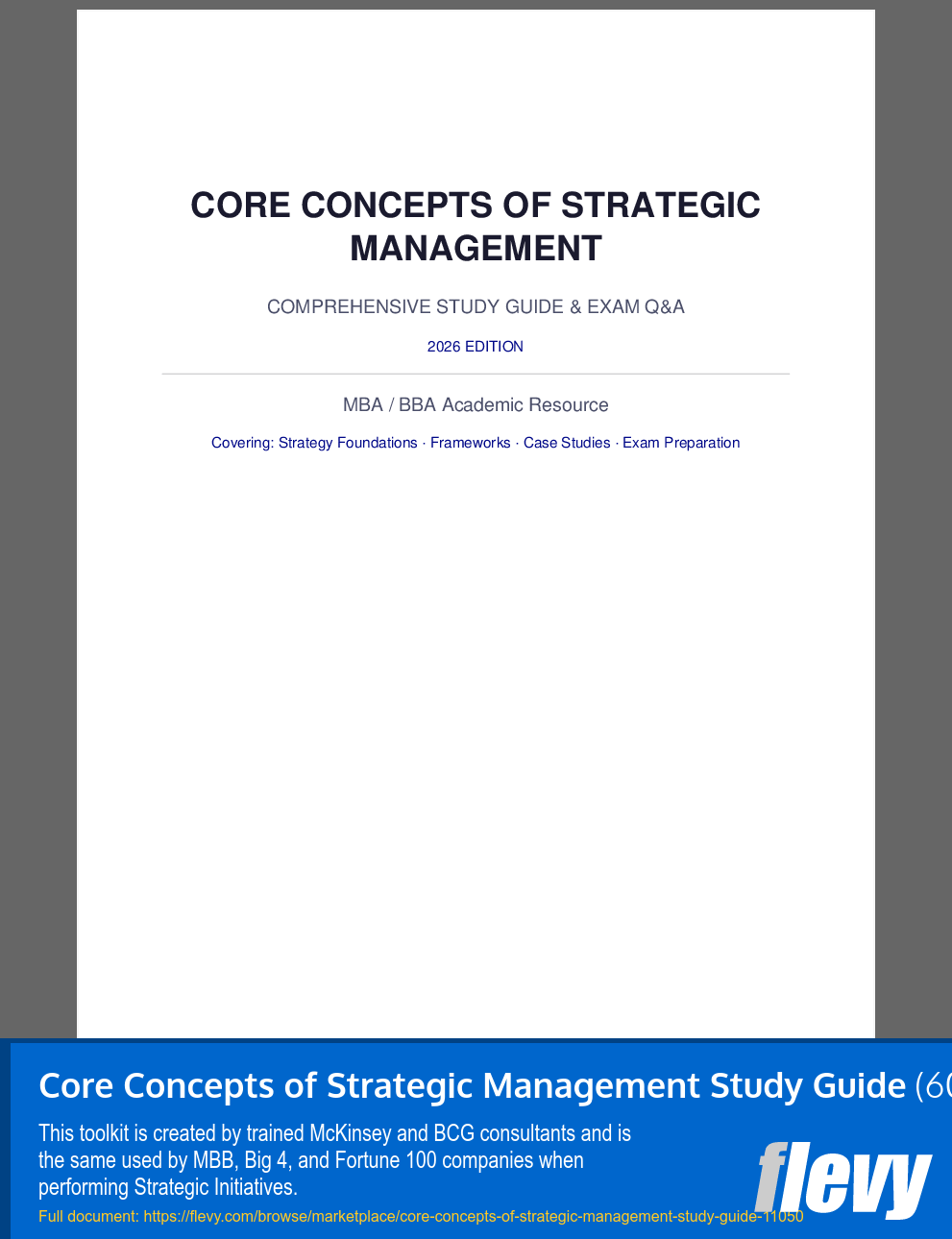 Core Concepts of Strategic Management Study Guide (60-page PDF document) Preview Image